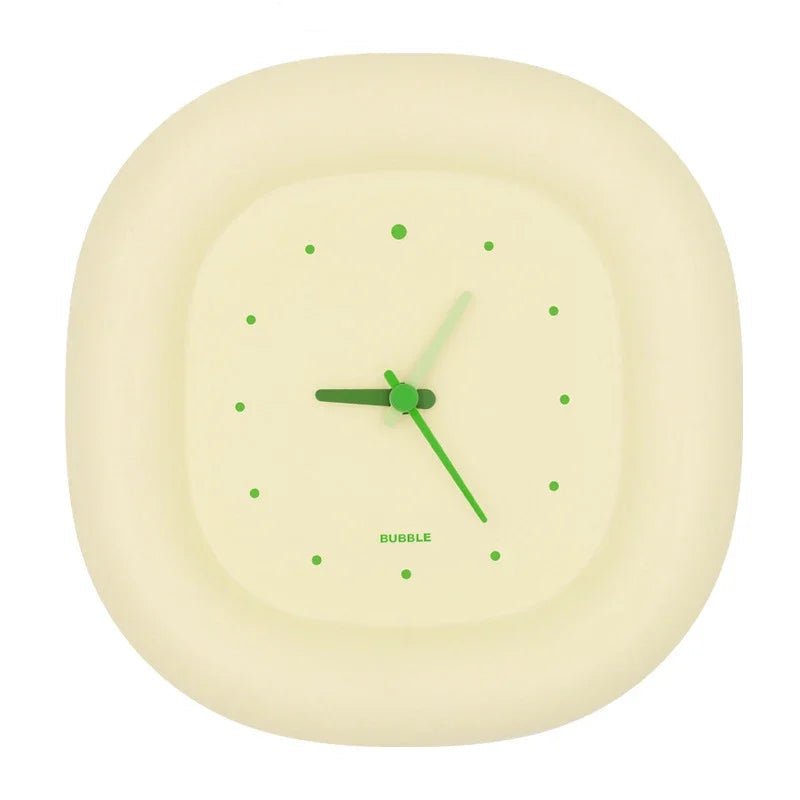 Horloge Bubble – Design crème arrondi, compacte & silencieuse - Lignes Du Temps®14:366