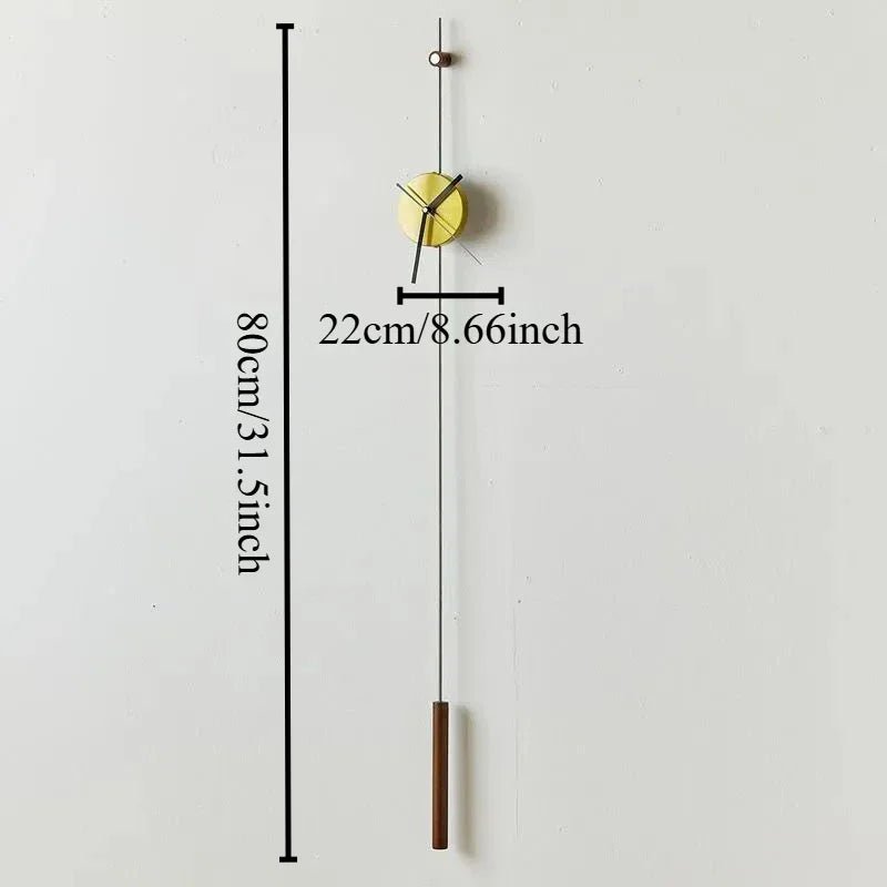 Horloge murale Axis – Design minimaliste à pendule en métal - Lignes Du Temps®14:193Gold