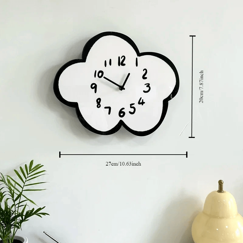 Horloge murale Cloudy – Forme nuage, silencieuse & ludique - Lignes Du Temps®14:193cloud 20cm 27cm
