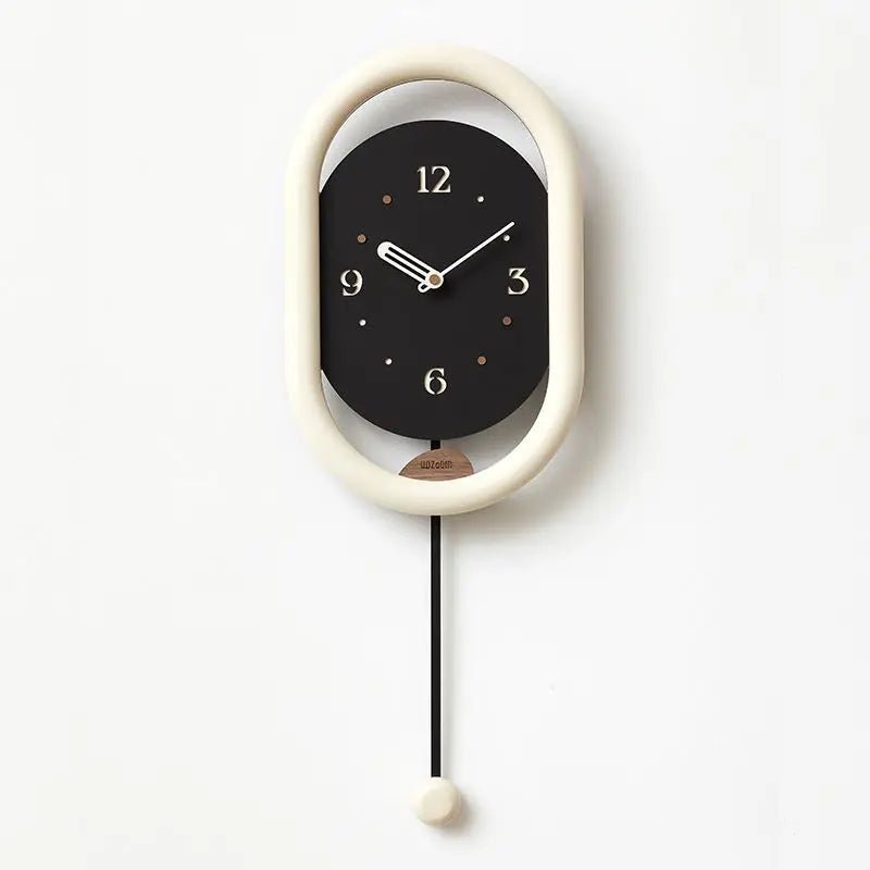 Horloge murale Loop – Design ovale moderne en acrylique avec pendule décoratif - Lignes Du Temps®14:193black ;583:20000803724x63CM