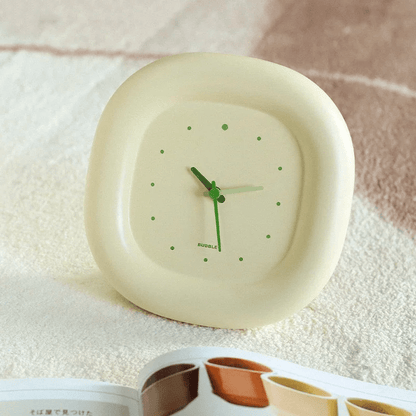 Horloge Bubble – Design crème arrondi, compacte & silencieuse - Lignes Du Temps®14:366
