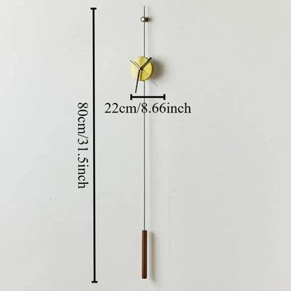 Horloge murale Axis – Design minimaliste à pendule en métal - Lignes Du Temps®14:193Gold