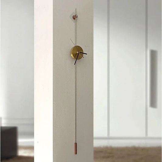 Horloge murale Axis – Design minimaliste à pendule en métal - Lignes Du Temps®14:193Gold