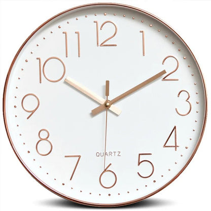 Horloge murale FlatTime – Classique noire 30 cm, chiffres 3D & silencieuse - Lignes Du Temps®14:175Rose Gold