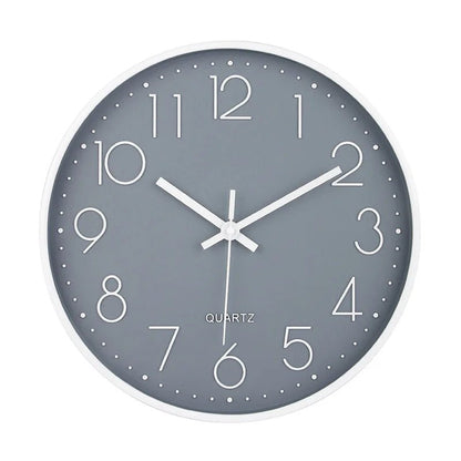 Horloge murale FlatTime – Classique noire 30 cm, chiffres 3D & silencieuse - Lignes Du Temps®14:193White Gray
