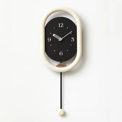 Horloge murale Loop – Design ovale moderne en acrylique avec pendule décoratif - Lignes Du Temps®14:193black ;583:20000803724x63CM