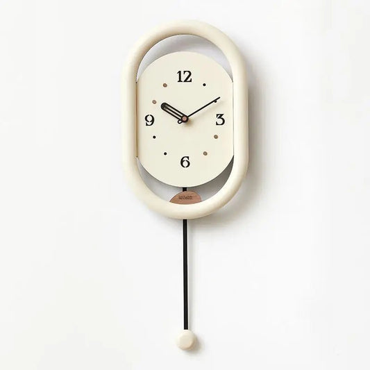 Horloge murale Loop – Design ovale moderne en acrylique avec pendule décoratif - Lignes Du Temps®14:29white ;583:20000803724x63CM