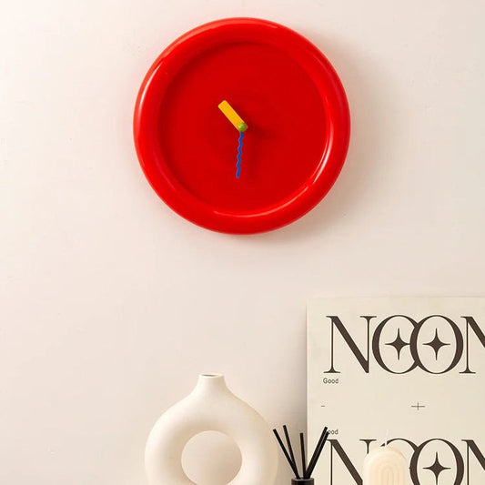 Horloge murale Memphis – Design minimaliste coloré - Lignes Du Temps®14:29yellow