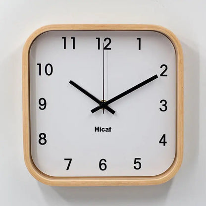 Horloge murale Oslo – Carrée en bois massif, style nordique & silencieuse - Lignes Du Temps®14:175C;583:10001462523 x 5 x 23cm