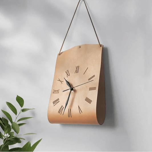 Horloge murale Tote – Design cuir effet sac à main - Lignes Du Temps®14:350853D - L